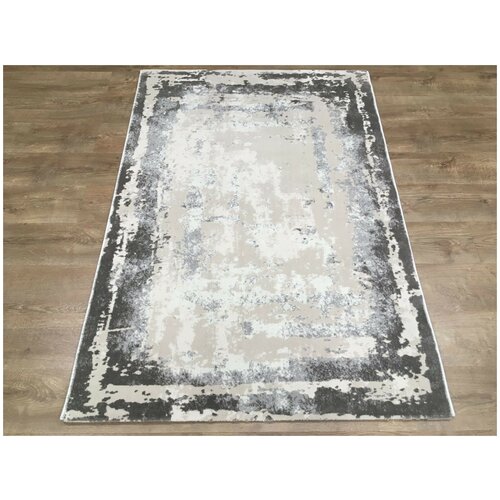 Ковер Ekocarpet RIMMA LUX (Laxmi) 36897J L.GREY-GREYсерый в спальню, в гостиную с рельефным ворсом из полиэфирного шёлка, современный, 1,7 x 1,2 м