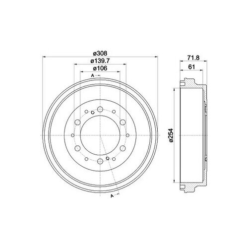 Барабан тормозной 8dt355302-421 Hella 8DT355302421