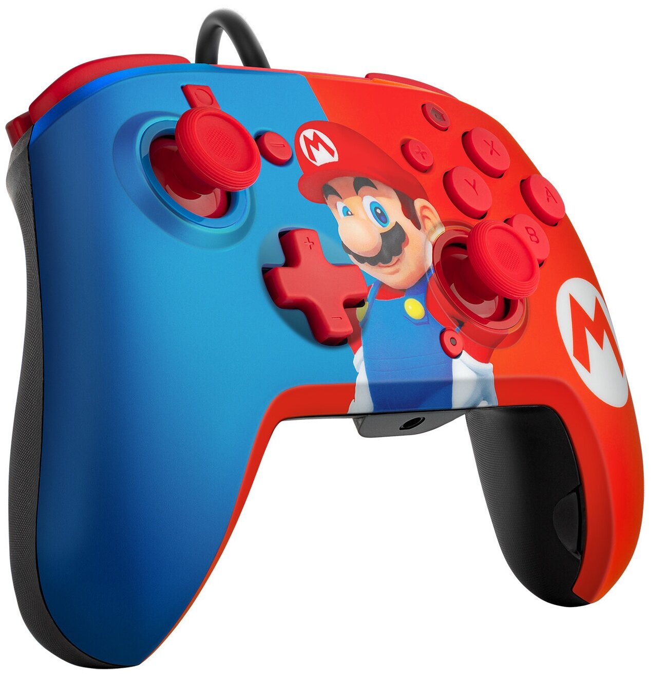 Проводной контроллер Faceoff Deluxe Audio Mario для Nintendo Switch