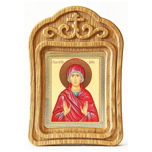 Праведная Анна мать Пресвятой Богородицы, икона в резной деревянной рамке