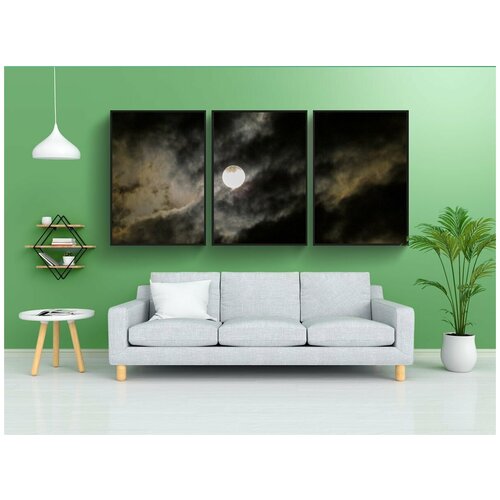 фото Набор модулных постеров для интерьера "луна, полнолуние, свет луны" 60x90 см. в тубусе, без рамки lotsprints