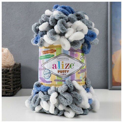 Пряжа Puffy color 100 микрополиэстер 9м100г 6075 810₽