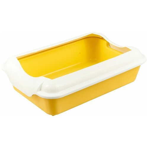 Туалет HOMECAT для кошек бюджет с бортиком желтый 37смх27смх11,5см 70034