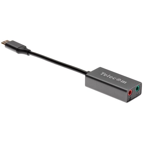 Внешняя звуковая карта USB TYPE C Telecom юсб тайп си переходник на Jack 3.5 джек с кабелем-амортизатором (TA313C) переходник usb 2 0 audio telecom 0 1m ta313u
