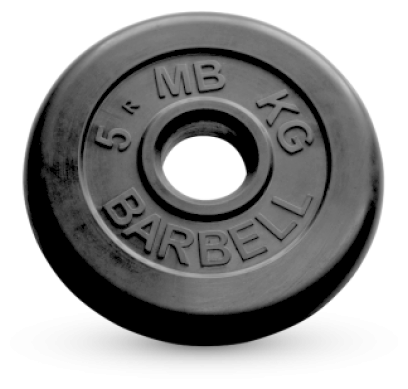 5 кг диск (блин) MB Barbell (черный) 50 мм.