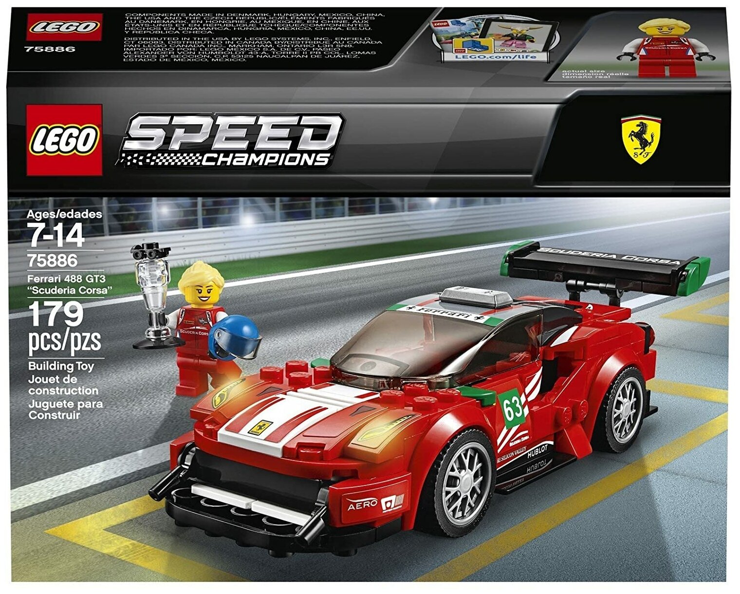 Конструктор LEGO Speed Champions Ferrari 488 GT3 Scuderia Corsa, 179 деталей (75886) - фото №11