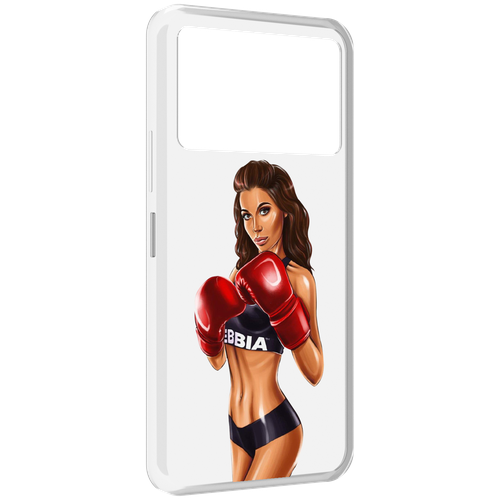 Чехол MyPads девушка-в-боксерских-перчатках женский для Infinix NOTE 12 VIP (X672) задняя-панель-накладка-бампер