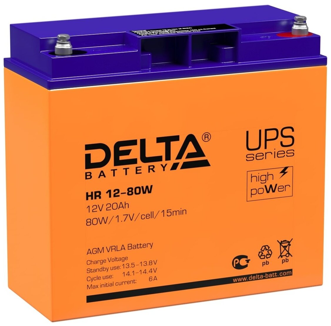 Аккумулятор для ИБП DELTA HR12-80W