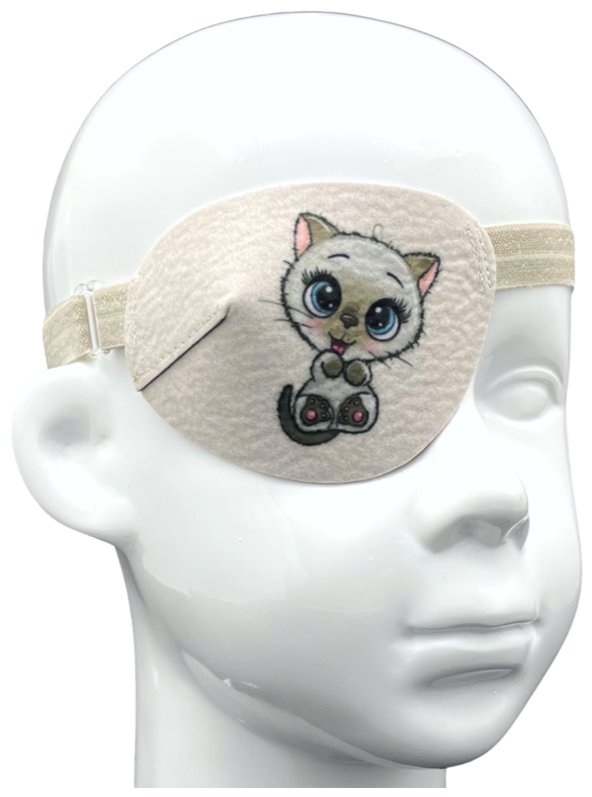 Окклюдер на резинке eyeOK "Кошка 2", размер взрослый, для закрытия правого глаза, анатомический