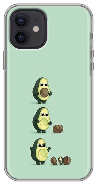 Дизайнерский силиконовый чехол для Iphone 12/12 Pro Веселое авокадо