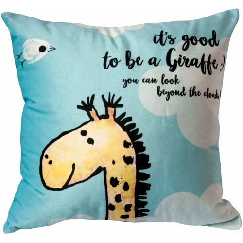 фото Декоративная подушка "жираф" 40x40 см цвет голубой seasons