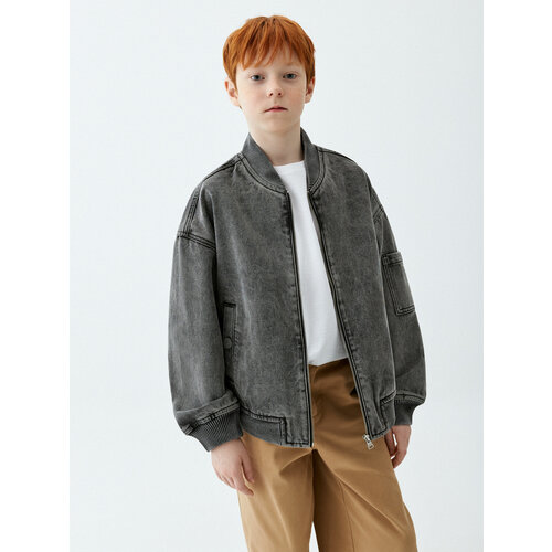 Джинсовая куртка Sela, размер 140, серый джинсовая куртка sela размер 146 серый