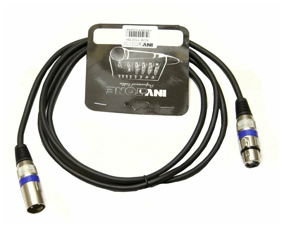 Invotone ACM1102/BK микрофонный кабель XLR мама-XLR папа 2 м