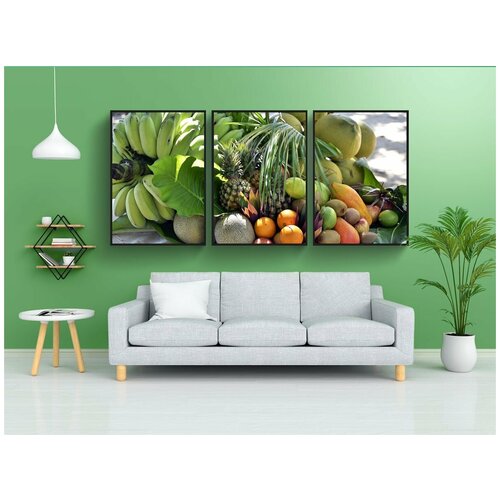 фото Набор модулных постеров для интерьера "фрукты, пляж, тропический" 60x90 см. в тубусе, без рамки lotsprints