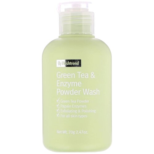 By Wishtrend энзимная пудра с зелёным чаем Green Tea & Enzyme Powder Wash, 110 мл, 110 г