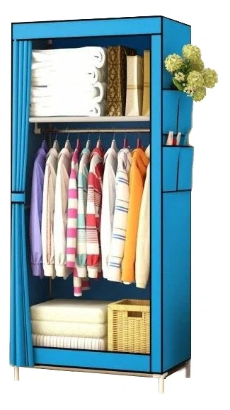 Шкаф одежда COZY PLACE для хранения одежды, 6 отделений, синий - фотография № 1