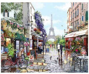 Фото Картина по номерам на холсте 40х50, Премиум. Париж весной