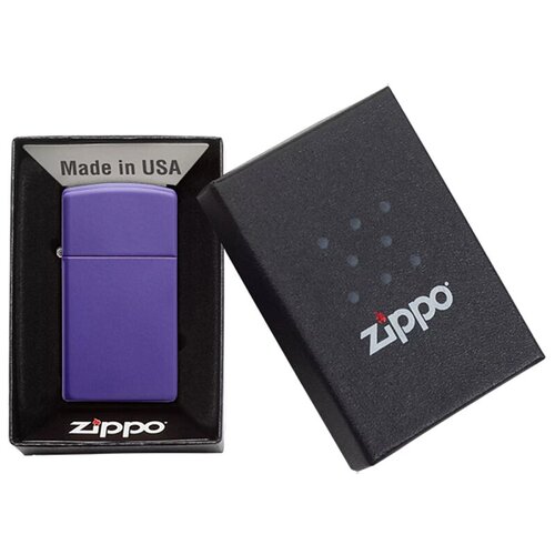 Оригинальная бензиновая зажигалка ZIPPO Slim 1637 с покрытием Purple Matte