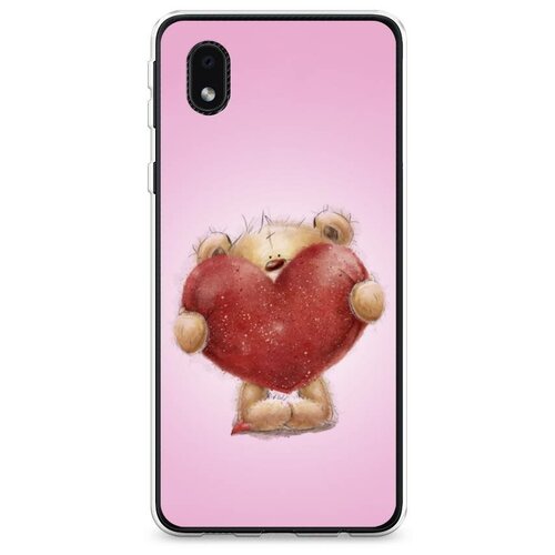 фото Силиконовый чехол "мишка с сердцем 5" на samsung galaxy a01 core / самсунг галакси а01 core case place