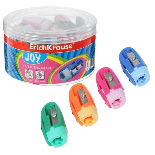 Пластиковая точилка ErichKrause® Joy®, цвет корпуса ассорти - 21825