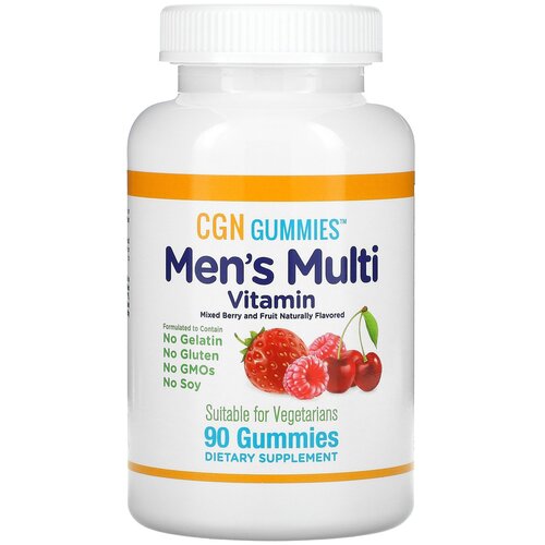 Пастилки California Gold Nutrition Men`s Multi Vitamin жев. со вкусом ягод и фруктов, 90 шт.