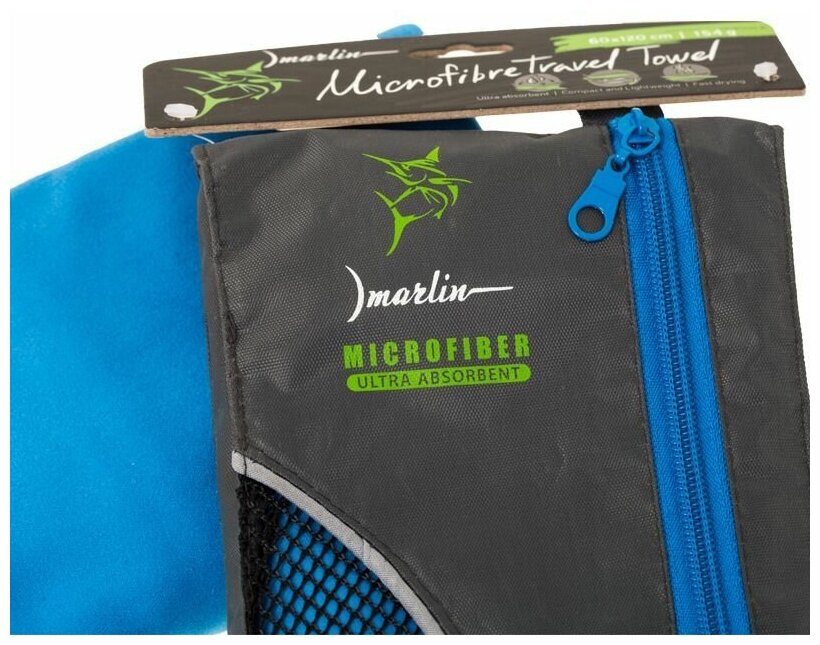 Полотенце из микрофибры Marlin Travel Towel Blue M 60х120 см - фотография № 2