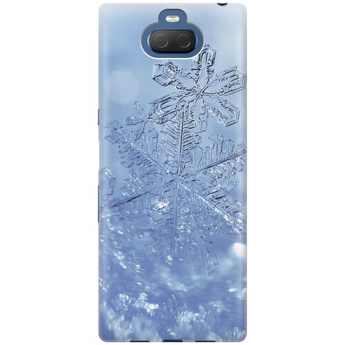Силиконовый чехол Снежинка на голубом на Sony Xperia 10 / XA3 / Сони Иксперия 10
