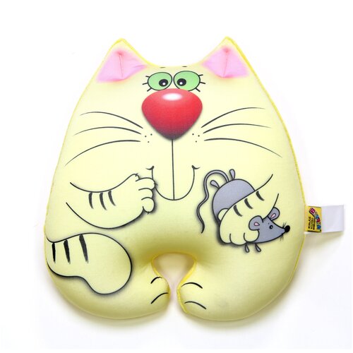 Мягкая игрушка-антистресс Штучки, к которым тянутся ручки Кот Мышкин лимонный, 31х29 см. тише мыши кот на крыше