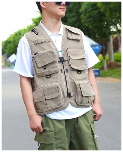 Жилетка для рыбалки с несколькими карманами, быстросохнущий жилет ...