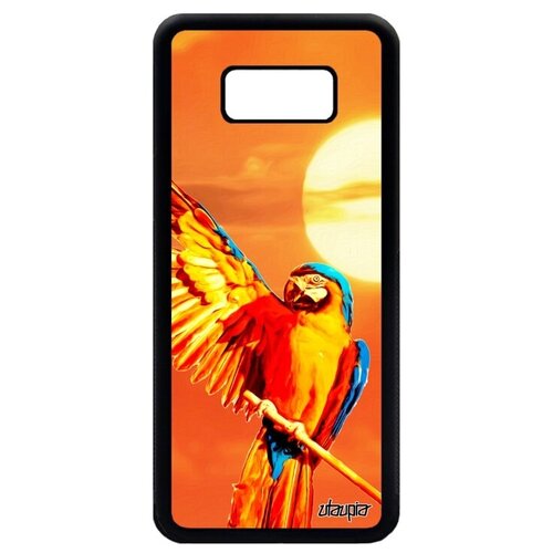 фото Защитный чехол на телефон // galaxy s8 plus // "попугай" тропики дизайн, utaupia, оранжевый