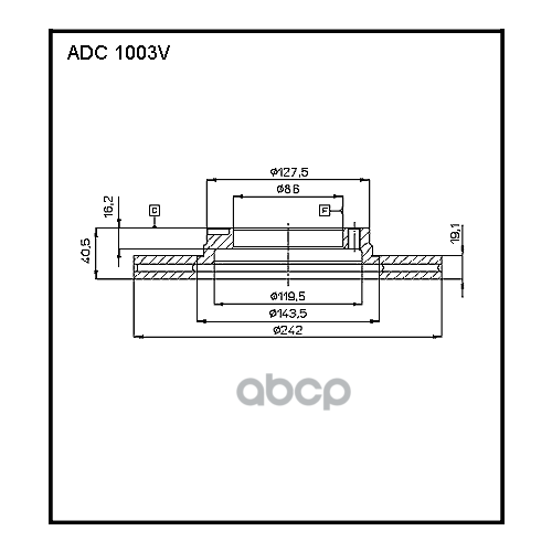 Диск Торм. Hyundai Accent I 10.1994 - 01.00, Pony 10.1985 - 09.1989 ALLIED NIPPON арт. ADC1003V