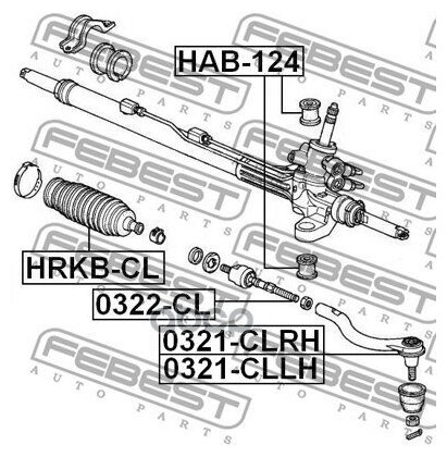 С-Б. Рул. Рейки Honda Accord Cl# 2002-2008 Febest арт. HAB124