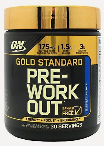 Изображение товара Предтренировочный комплекс Optimum Nutrition Gold Standard PRE-Workout - Bluebrry Lemonade (30 порций)