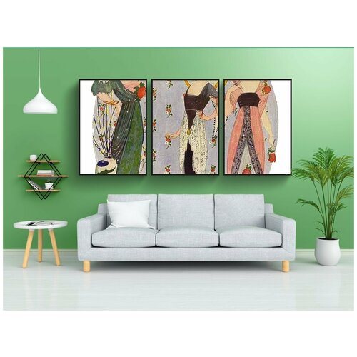 фото Набор модулных постеров для интерьера "дамы, 1920-е годы, платья" 60x90 см. в тубусе, без рамки lotsprints