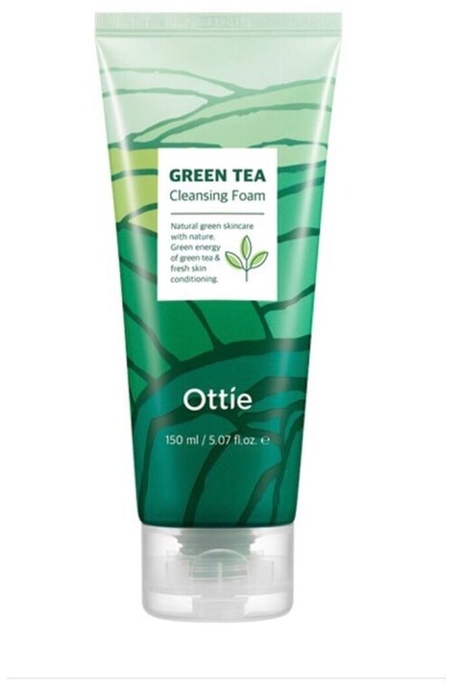 Пенка для умывания с зеленым чаем Ottie Green tea cleansing foam, 150мл