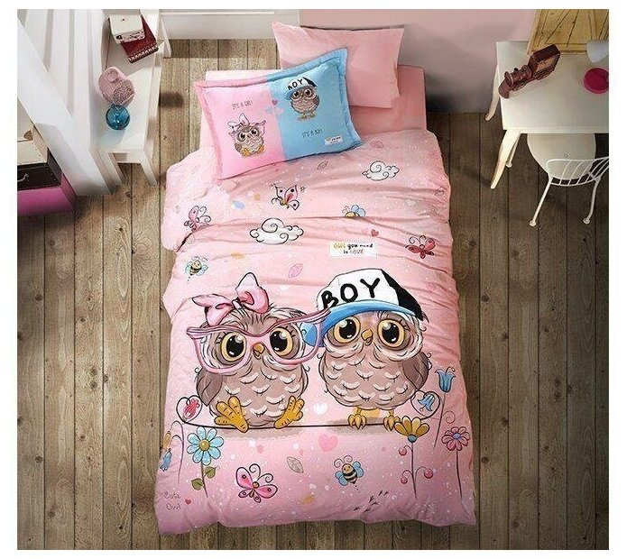 Постельное белье "Clasy" ранфорс; PUHU PINK V1; Размер: 1.5