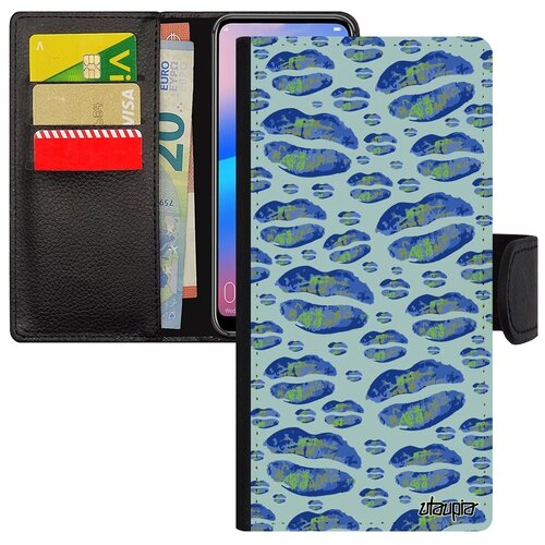 фото Защитный чехол книжка для мобильного // galaxy a50 // "губы" стиль вкус, utaupia, голубой