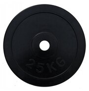Диск олимпийский Fitnessport RCP11-25 обрезиненный, черный, 25кг.