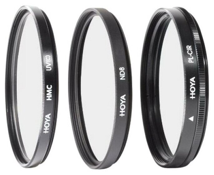 Набор светофильтров HOYA Digital Filter Kit HMC MULTI UV, Circular-PL, NDX8 - 52mm - фото №2