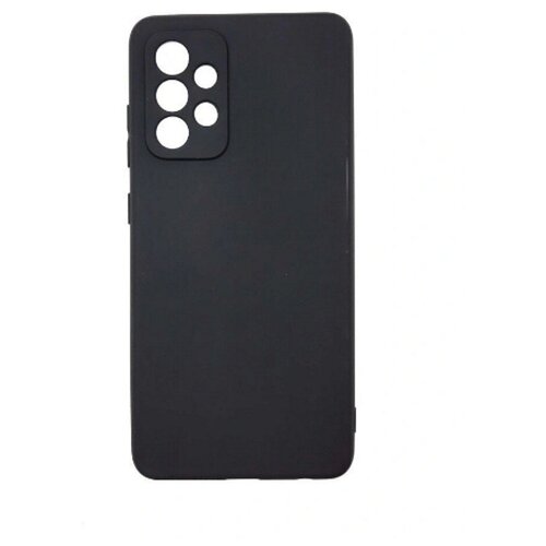 фото Чехол - накладка для samsung galaxy a52, ультра-тонкая полимерная из мягкого качественного силикона, с защитой камеры, черная ( арт.а) + противоударное стекло с черной рамкой. мобилиус