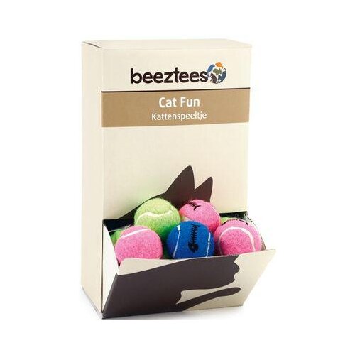 Beeztees 425630 Игрушка дкошек Мяч теннисный с колокольчиком 4см (шоубокс)