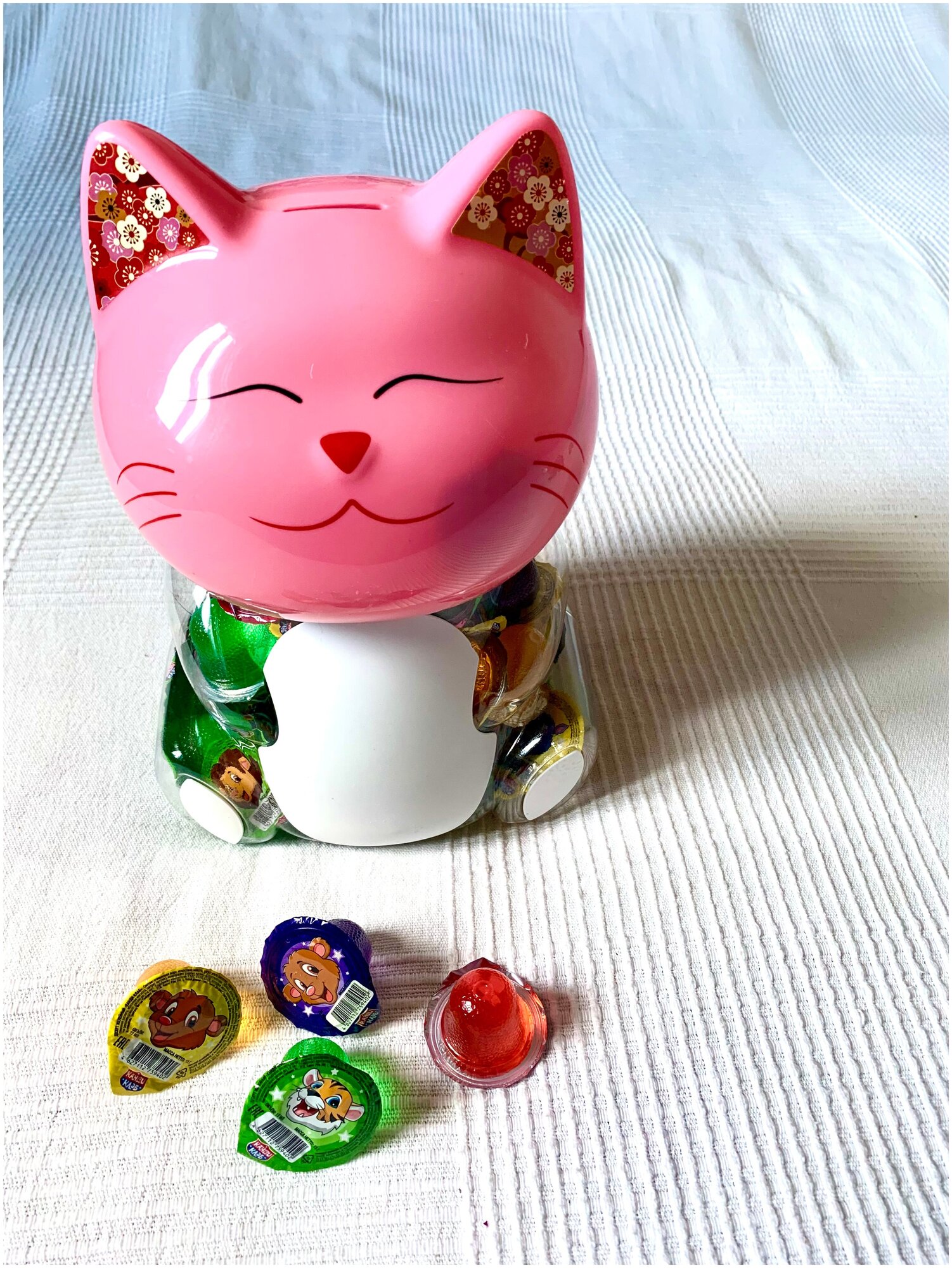 Десерт желейный кошка-копилка - 100 штук - фотография № 1