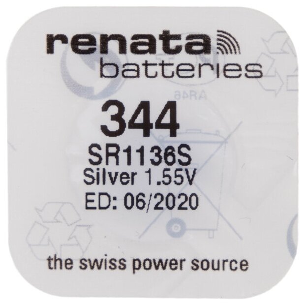 Батарейка renata R344 (SR1136S) , 1.55 В