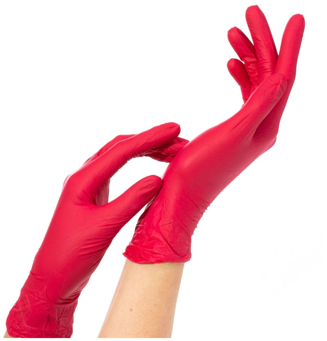 Archdale, перчатки для маникюриста нитриловые Nitrimax (красные, S), 50 пар