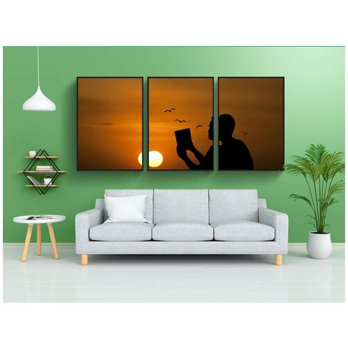 фото Набор модулных постеров для интерьера "книга, мир, расслабляться" 60x90 см. в тубусе, без рамки lotsprints