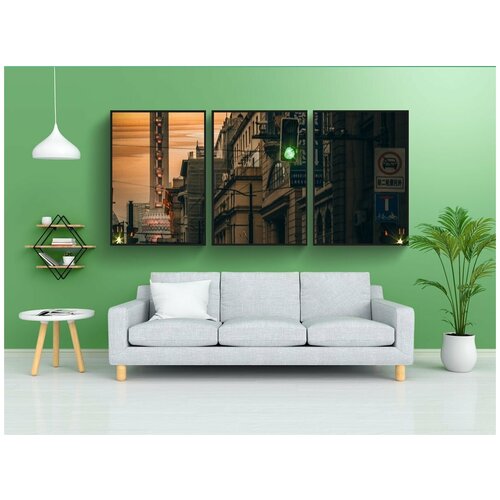 фото Набор модулных постеров для интерьера "строительство, башня, дорога" 60x90 см. в тубусе, без рамки lotsprints