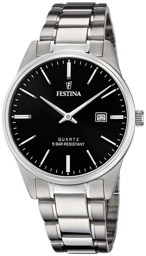 Наручные часы FESTINA Classics, серебряный, черный