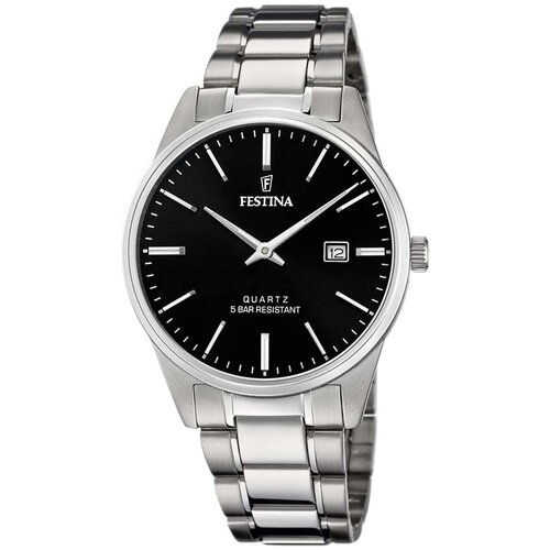 Наручные часы FESTINA Classics, серебряный, черный наручные часы festina classics черный серебряный