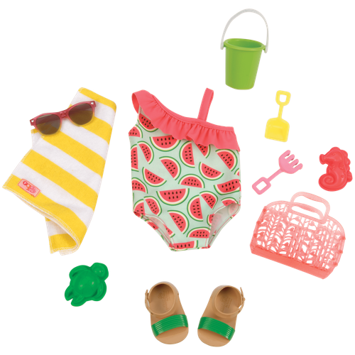 Комплект одежды для куклы «На пляж» с купальником