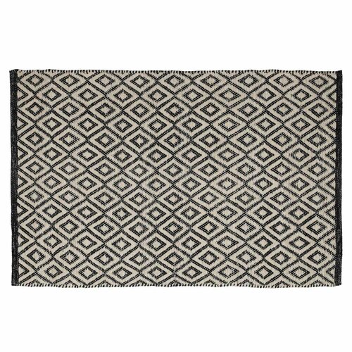 Коврик 65x100 см хлопоклюрекс бежево-черный Ромбы с люрексом Shiny threads 2690₽